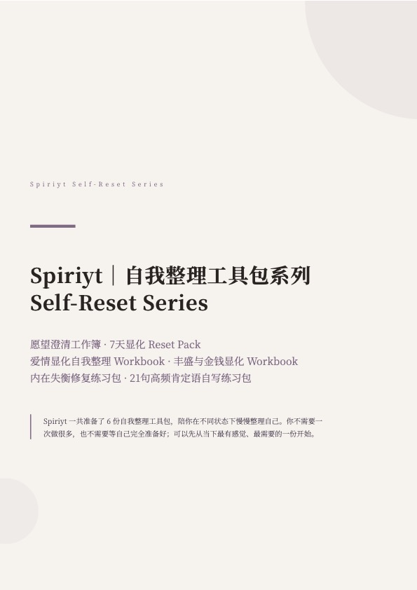 完整版自我整理工具包系列 Self-Reset Series 预览图
